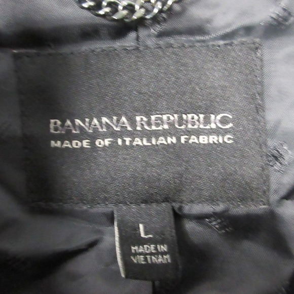Banana Republic Plaid Wool Blend Coat Women L Black Oversized Luxury Preppy 1162 - Picture 3 of 15